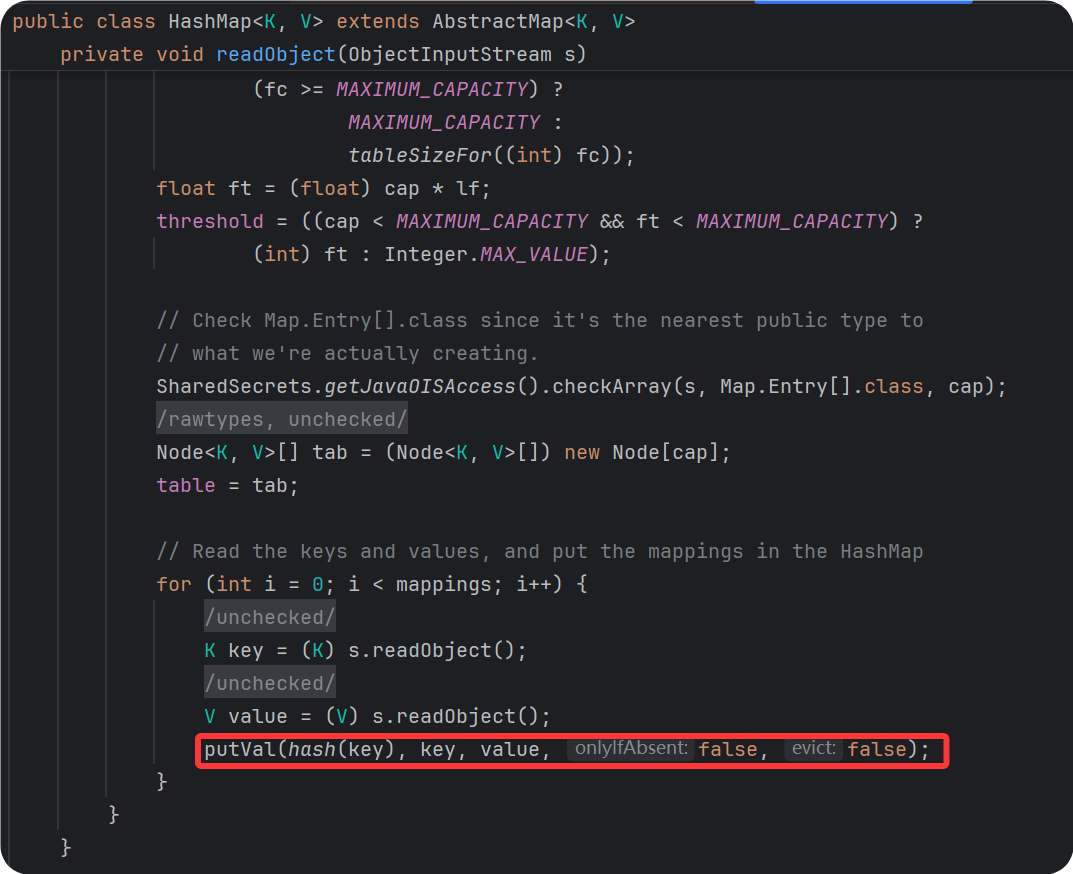 readObject()