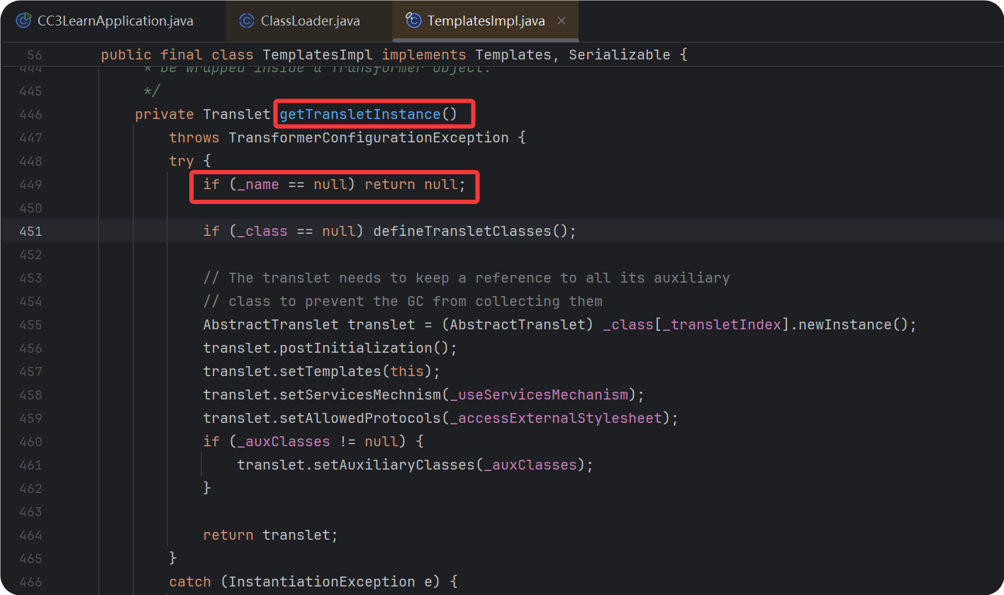 TemplatesImpl.getTransletInstance()