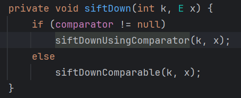 PriorityQueue.siftDown()