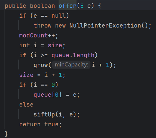 PriorityQueue.offer()