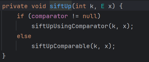 PriorityQueue.siftUp()