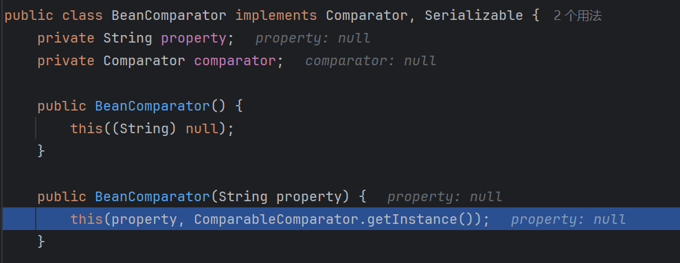 BeanComparator.BeanComparator()